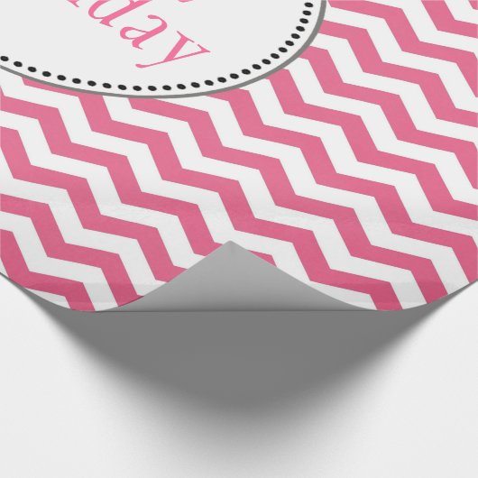 heerlijke, trendy, klassieke roze verjaardag van c cadeaupapier (Hoek)