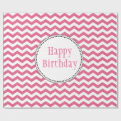heerlijke, trendy, klassieke roze verjaardag van c cadeaupapier (Vlak)