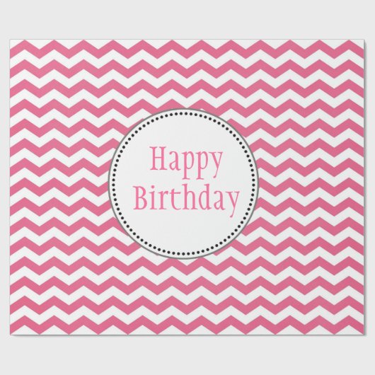 heerlijke, trendy, klassieke roze verjaardag van c cadeaupapier (Vlak)