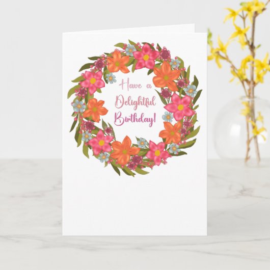 Heerlijke verjaardag Kaart (Gele Bloem)