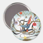 Heerlijke vriendschap aqua vos vogels fee Magnet (Voorkant / Achterkant)