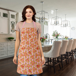 Heerlijke wafels en fruit roze schort