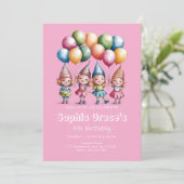 Heerlijke Waterverf Gnome Girls Kaart (Staand voorkant)