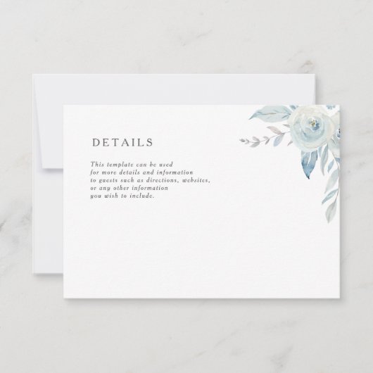 heerlijke waterverf met een blauwe trouwkaart RSVP kaartje (Voorkant)