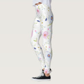Heerlijke witte lente bloeit bloemenprint leggings (Links)