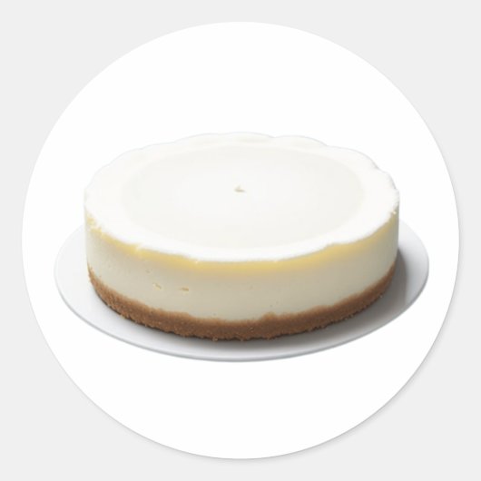 Heerlijke zelfgemaakte cheesecake ronde sticker (Voorkant)