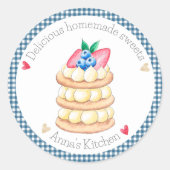 Heerlijke zelfgemaakte snoepjes ronde sticker (Voorkant)