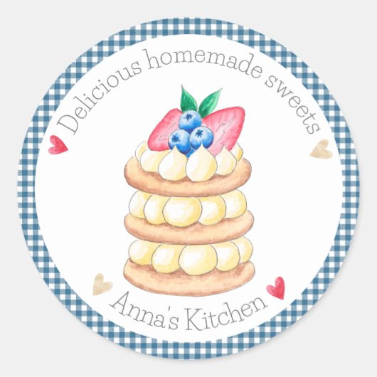 Heerlijke zelfgemaakte snoepjes ronde sticker (Voorkant)