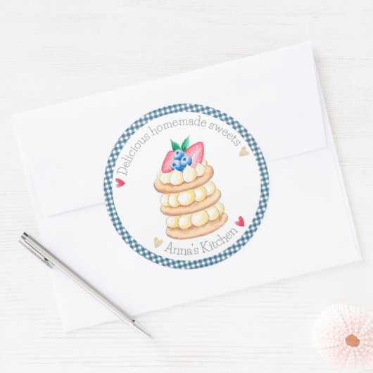 Heerlijke zelfgemaakte snoepjes ronde sticker (Envelop)