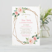 heerlijke zwarte bloemen eerst heilige communie kaart (Staand voorkant)