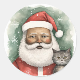 Heerlijke zwarte kerstman ronde sticker