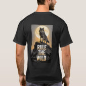 Heers over de Wilde Alpha Wolf Leiderschaps Grafis T-shirt (Achterkant)