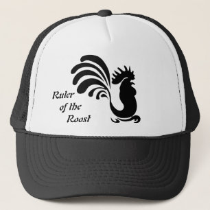 "Heerser van het Rooster" Gestileerde Haan Hoed Trucker Pet