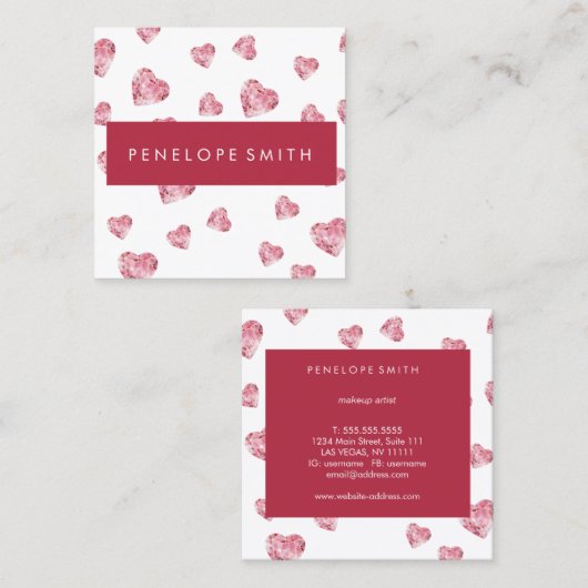 Heest Beauty Makeup Artist Square Visitekaartje (Voorkant / Achterkant)