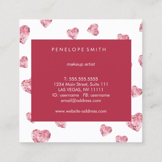 Heest Beauty Makeup Artist Square Visitekaartje (Achterkant)