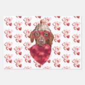 Heest Brown Dachshund Hondenliefhebber Valentijns  Inpakpapier Vel (Voorkant)