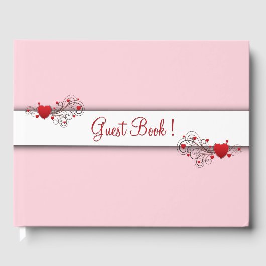 Heest Guest Book roze Gastenboek (Voorkant)