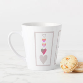 Heest Pattern Modern Cute Pink Grey White Latte Mok