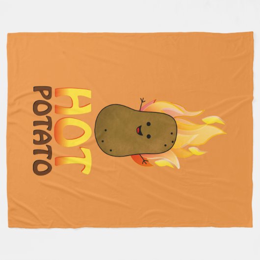 Heet Aardappel Fleece Deken (Voorkant (Horizontaal))