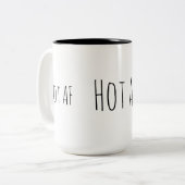 Heet AF grappig Tweekleurige Koffiemok (Voorkant links)