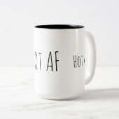 Heet AF grappig Tweekleurige Koffiemok (Voorkant rechts)