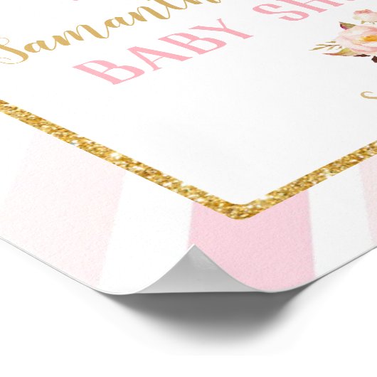 Heet Air Ballon Baby shower Welkomstteken Poster (Hoek)