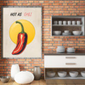 Heet als Chili Retro Keuken Grappig  Poster
