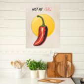Heet als Chili Retro Keuken Grappig  Poster