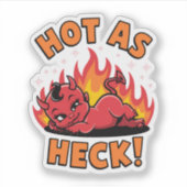 Heet als de Hel Schattige Duivel Baby Vinyl Sticker (Voorkant)