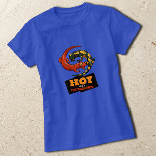 Heet als een vuursalamander Funny koffie cartoon T-shirt