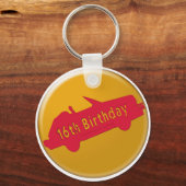 Heet auto 16e verjaardag — Gifts Sleutelhanger (Voorkant)