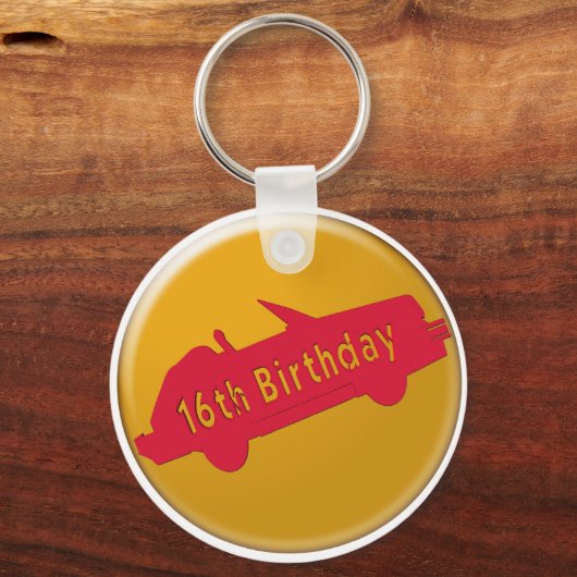 Heet auto 16e verjaardag — Gifts Sleutelhanger (Voorkant)