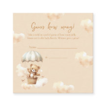 Heet Ballon Teddy Bear Neutral Guess Game Kaart