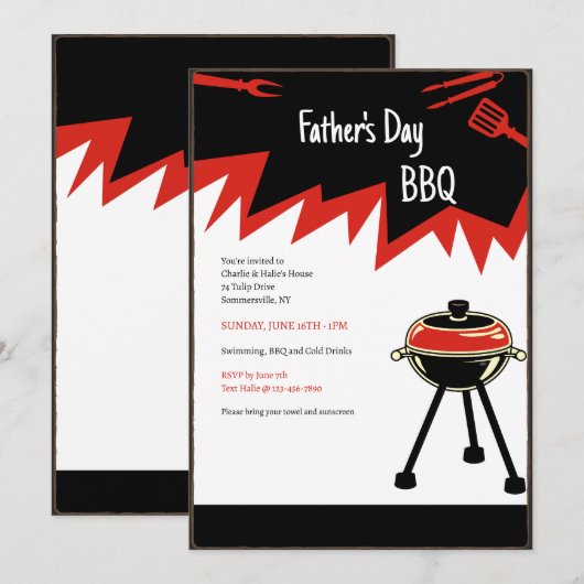 Heet BBQ Grill Kaart (Voorkant / Achterkant)