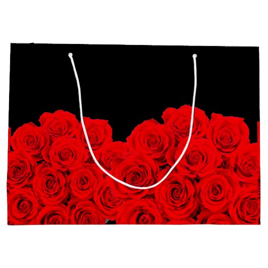 Heet Bloem Zwart Rood Rozen Groot Cadeauzakje (Achterkant)