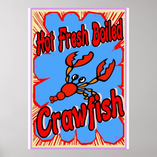 Heet boiled Crawfish Sign. Poster (Voorkant)