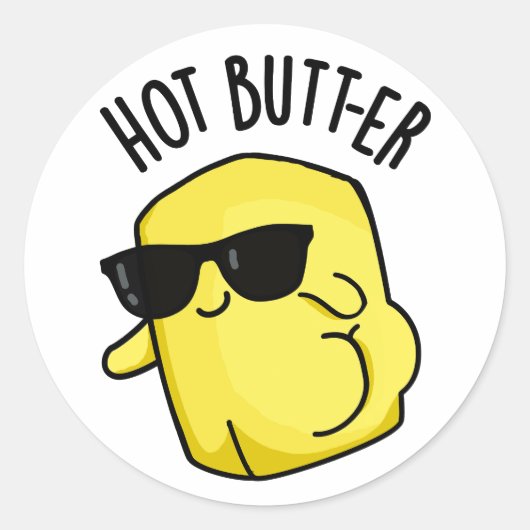 Heet Butter Grappig Eten Pun Ronde Sticker (Voorkant)