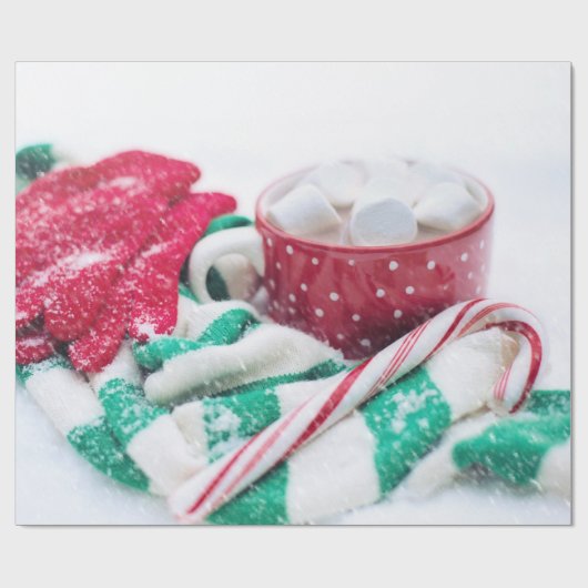 Heet Caca | Kandijriet | Kerst Scarf en Mitts Cadeaupapier (Vlak)