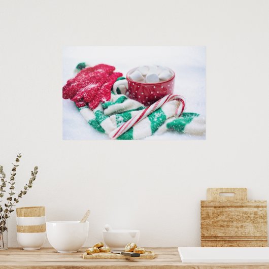 Heet Caca | Kandijriet | Kerst Scarf en Mitts Poster (Keuken)