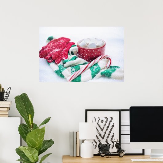 Heet Caca | Kandijriet | Kerst Scarf en Mitts Poster (Thuiskantoor)