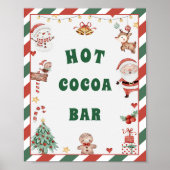 Heet Cacao Bar Santa Kerstmis Tafel Teken Poster (Voorkant)