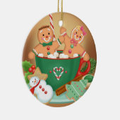 Heet cacao en Gingerbrood Keramisch Ornament (Rechts)