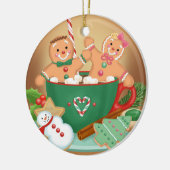 Heet cacao en Gingerbrood Keramisch Ornament (Links)