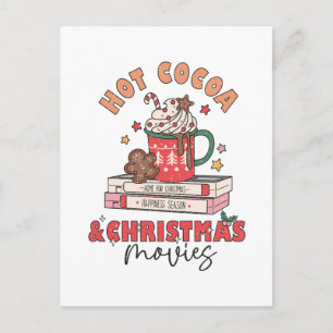 Heet cacao en kerstfilms briefkaart
