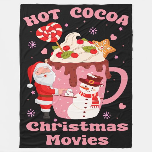 Heet cacao en kerstfilms fleece deken (Voorkant)