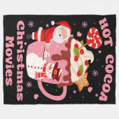 Heet cacao en kerstfilms fleece deken (Voorkant (Horizontaal))