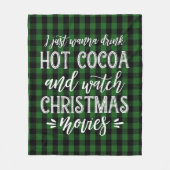 Heet cacao en kerstfilms | Groen Fleece Deken (Voorkant)