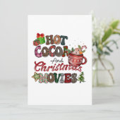 Heet cacao en kerstfilms kaart (Staand voorkant)