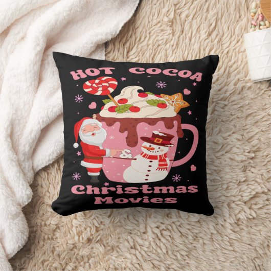 Heet cacao en kerstfilms kussen (Deken)