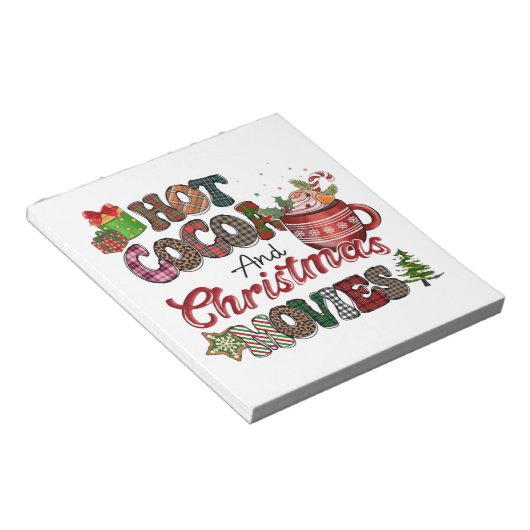 Heet cacao en kerstfilms notitieblok (Schuin)